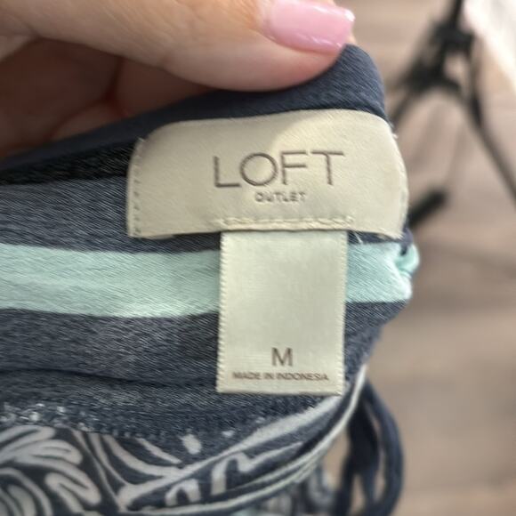 Loft Blue Printed Halter Shift Dress Size Medium - Picture 7 of 9